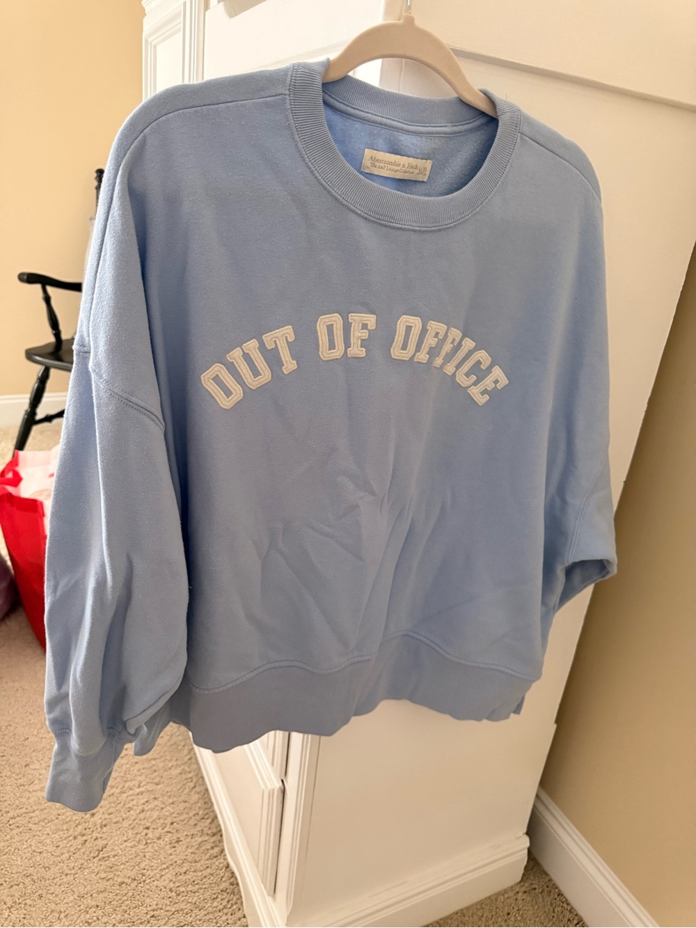 Abercrombie & Fitch Light Blue 'Out of Office' Crewneck